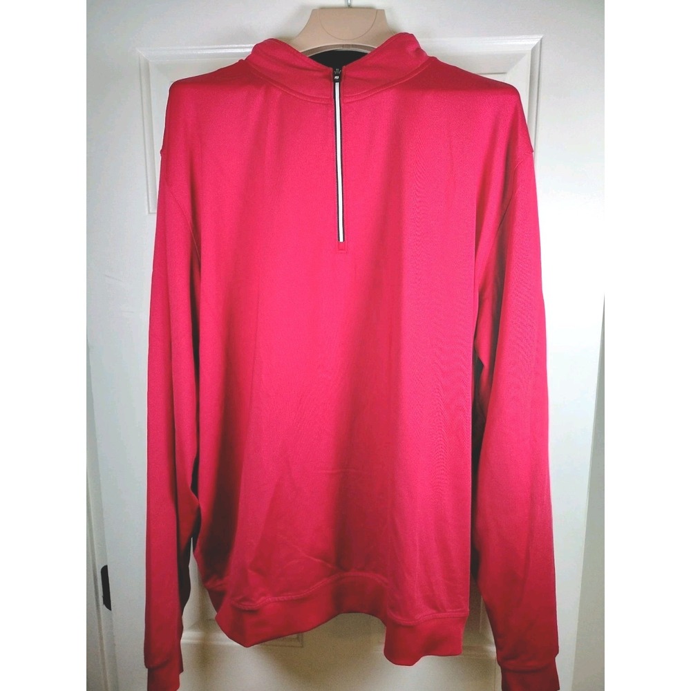 FootJoy FJ Men's XXL Red 1/4 Zip Performance Golf Pullover Polo Country Club